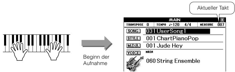 YAMAHA ARIUS YDP-V240 - Die Aufnahme beginnt, sobald Sie auf der Tastatur speilen. - 1