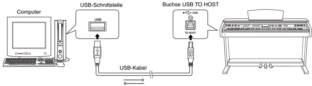 YAMAHA ARIUS YDP-V240 - Übertragen von Spieldaten an und von einem Computer - 1