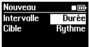 YAMAHA BODIBEAT BF-1 - Sélectionnez « Nouveau » dans le menu Entraînement. - 1