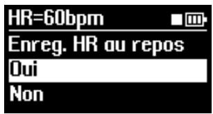 YAMAHA BODIBEAT BF-1 - Pour enregistrer la valeur comme fréquence cardiaque au repos, appelez d'abord la fenêtre « Enreg. HR au repos » en appuyant simultanément sur les touches ▲/▼ (Haut/Bas). - 1