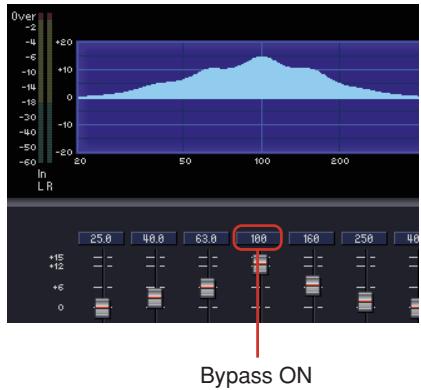 YAMAHA DME DESIGNER - Touche [bypass] du graphique de l'égaliseur - 1