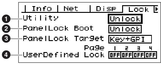 YAMAHA DME-64N - Security Setup (Lock) Page - 1