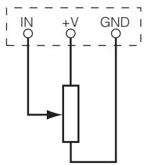 YAMAHA DME-64N - Example: Controlling the DME64N/24N via a 10k ohm linear taper potentiometer. - 1