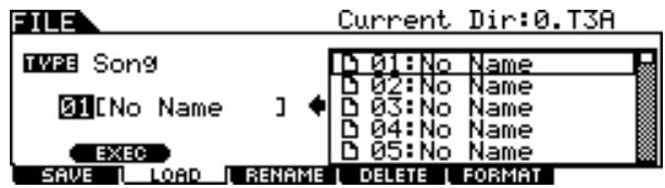 YAMAHA DTX-900 - Loading a Specific Song From an "All Data" or "All Song" File - 3