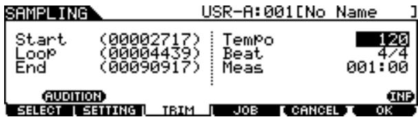 YAMAHA DTX-900 - If necessary, set the End Point as desired by using the display called up via the [SF5] SET END button. - 1