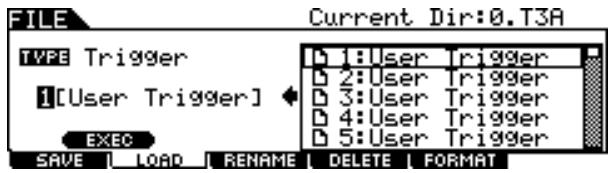 YAMAHA DTX-900 - Loading a Specific Trigger Setup From an “All Data” or “All Trigger” File - 3