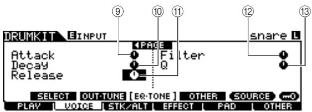 YAMAHA DTX-900 - The second page when the INPUT display is called up: - 1
