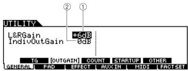 YAMAHA DTX-900 - Output Gain Settings of the Output Jacks - 1