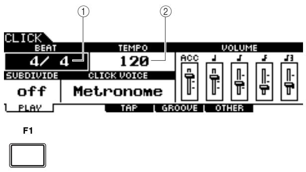 YAMAHA DTX-900 - Changing the Tempo and Time Signature (Beat) of the Click - 2