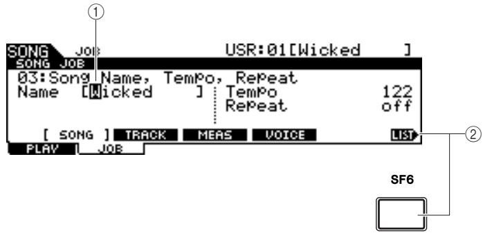 YAMAHA DTX-900 - Assigning a Name to a User Song - 2