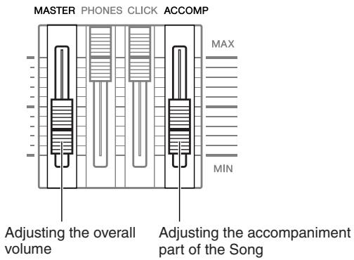 YAMAHA DTX-900 - Adjusting the Volume of the Song Accompaniment - 1