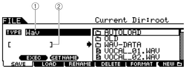 YAMAHA DTX-900 - Press the [FILE] button to enter the File mode, then press the [F1] SAVE button to call up the Save display. - 1