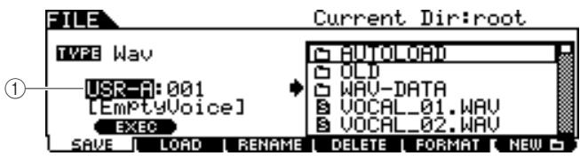 YAMAHA DTX-900 - Press the [SF1] EXEC button. - 1