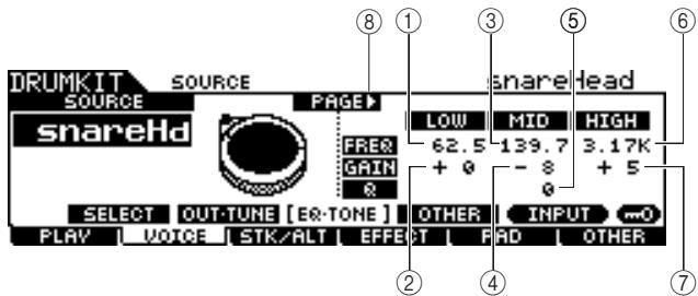 YAMAHA DTX-900 - The first page when the SOURCE display is called up: - 1