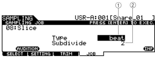 YAMAHA DTX-900 - The first display (for setting the related parameters) - 1