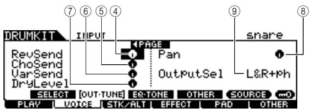 YAMAHA DTX-900 - The second page when the INPUT display is called up: - 1