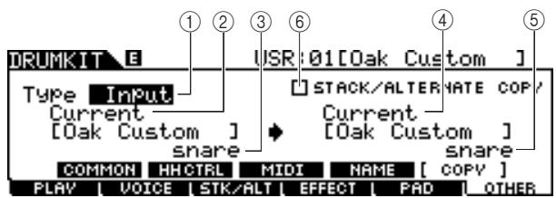 YAMAHA DTX-900 - When the Type is set to "Input" (Trigger Input jack): - 1