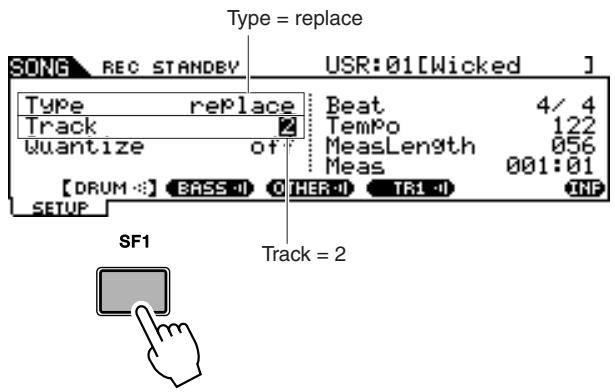YAMAHA DTX-900 - Press the [SF1] DRUM button to mute the drum part of the Preset Song data. - 1