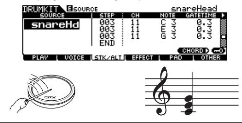 YAMAHA DTX-900 - Example program of the Stack/Alternate - 3