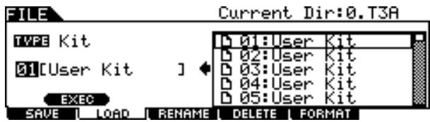 YAMAHA DTX-900 - Loading a Specific Drum Kit From an "All Data" or "All Kit" File - 3