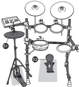 YAMAHA DTX550K - Installing the Hi-Hat and KP65 (Kick pad) - 1