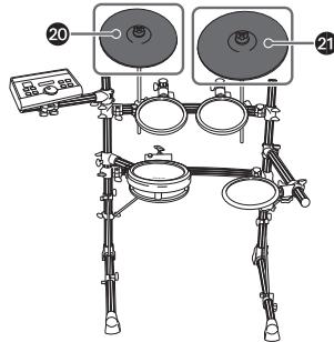YAMAHA DTX550K - Mounting the PCY135 and PCY155 (Cymbal pads) on the electronic drum rack - 1