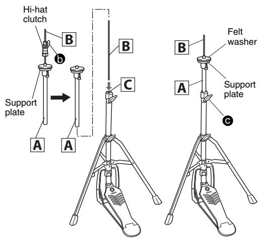 YAMAHA DTX700K - Assembling the hi-hat stand - 2