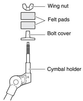 YAMAHA DTX700K - Mounting the cymbal pads - 2