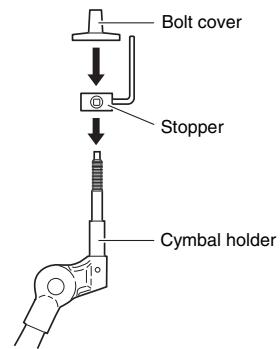 YAMAHA DTX700K - Mounting the cymbal pads - 3