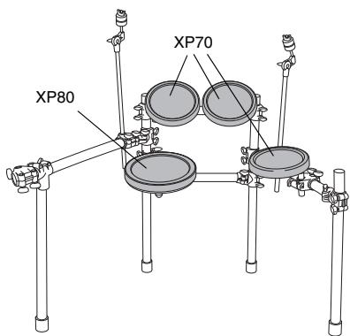 YAMAHA DTX700K - Mounting snare and tom pads - 1