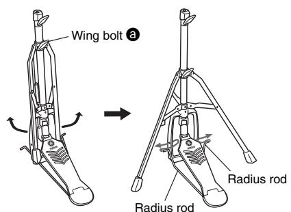 YAMAHA DTX700K - Assembling the hi-hat stand - 1