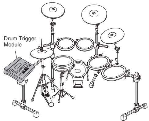 YAMAHA DTX950K - Attaching the Drum Trigger Module - 1