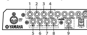 YAMAHA DTXPLORER BASIC SET - Connecting the pads to the Trigger Module - 1