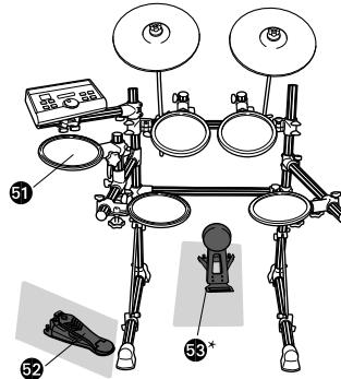YAMAHA DTXPRESS IV STANDARD SET - Installing the HH65 (Hi-Hat controller) and KP65 (Kick pad) - 1