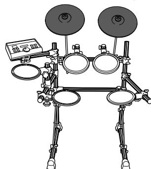 YAMAHA DTXPRESS IV STANDARD SET - Mounting the PCY135 (Cymbal pads) on the rack system - 1