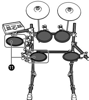YAMAHA DTXPRESS IV STANDARD SET - Mounting the TP65/65S (Drum pads) on the rack system - 1