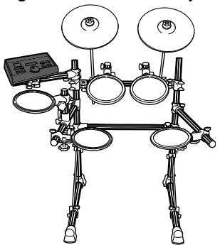 YAMAHA DTXPRESS IV STANDARD SET - Mounting the DTXP4 (Trigger module) - 1