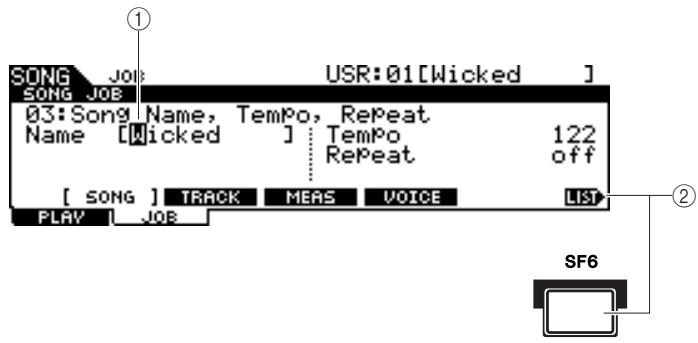 YAMAHA DTXTREME III - Attribution d'un nom au morceau utilisateur - 2
