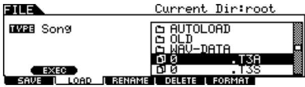 YAMAHA DTXTREME III - Chargement d'un morceau spécifique à partir d'un fichier « All Data » ou « All Song » - 1