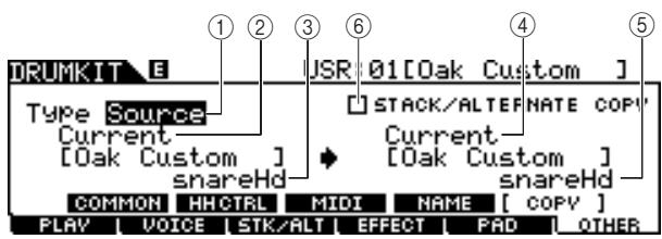 YAMAHA DTXTREME III - Copie des réglages de paramètre - 2