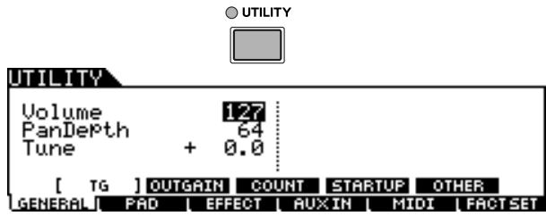 YAMAHA DTXTREME III - Appuyez sur la touche [UTILITY] pour accéder au mode Utility. - 1