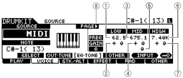 YAMAHA DTXTREME III - Réglage de l'EQ et des paramètres de tonalité - 3