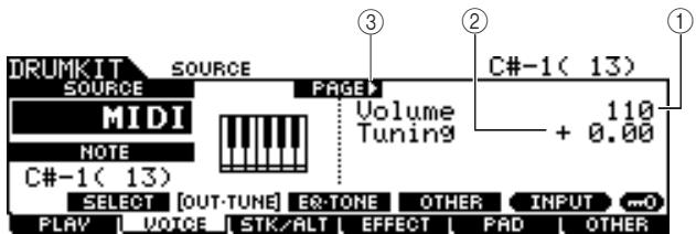 YAMAHA DTXTREME III - Réglage du volume, de l'accord et autres paramètres - 3