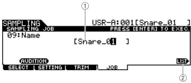 YAMAHA DTXTREME III - 09: Name (Attribution de nom) - 1