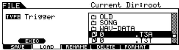 YAMAHA DTXTREME III - Chargement d'une configuration de déclenchement spécifique depuis un fichier « All Data » ou « All Trigger » - 1