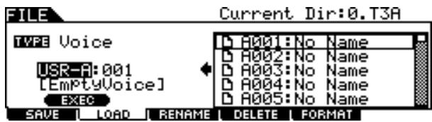 YAMAHA DTXTREME III - Chargement d'une voix spécifique à partir d'un fichier « All Data » ou « All Voice » - 3