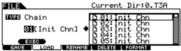 YAMAHA DTXTREME III - Chargement d'une chaîne spécifique à partir d'un fichier « All Data » ou « All Chain » - 3