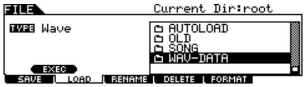 YAMAHA DTXTREME III - Sélection de fichiers/dossiers - 1