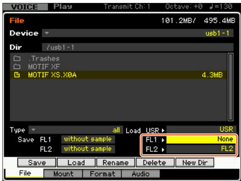 YAMAHA MOTIF XF7 - Option supplémentaire disponible pour l'opération de chargement de fichier - 1