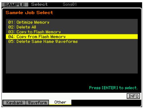YAMAHA MOTIF XF7 - Édition d'une forme d'onde sur le module d'extension de la mémoire flash en option - 1